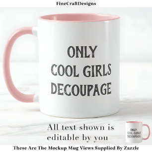Taza Chicas geniales Decoupage Texto personalizado PG02