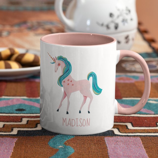 Taza Chicas lindos de niños de Unicornio rosa (Subido por el creador)
