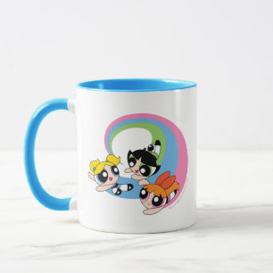 Taza Chicas poderosos vuelan por el cielo