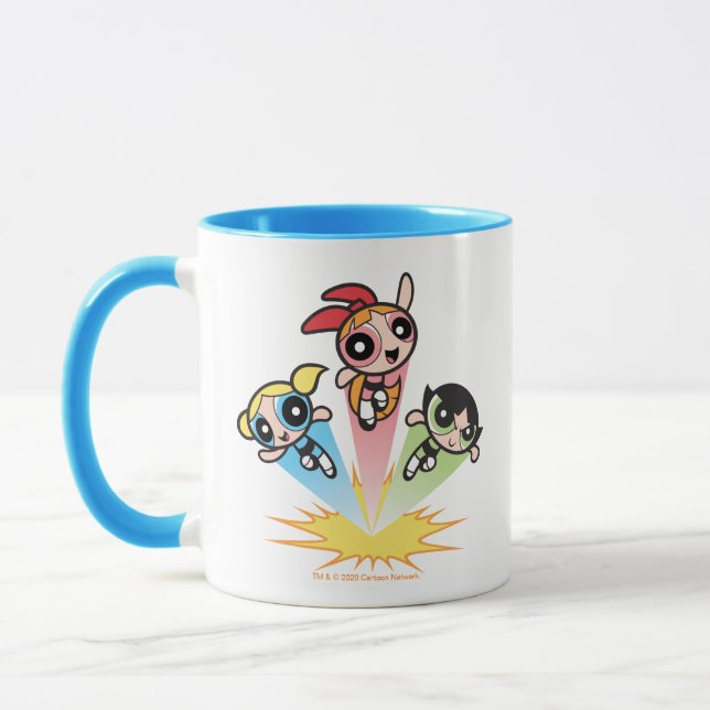Taza Chicas Powerpuff Lanzan Al Aire (Izquierda)