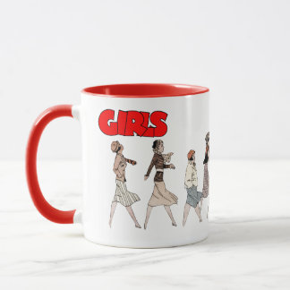Taza Chicas Vintage - Ilustración Cómica de 1933