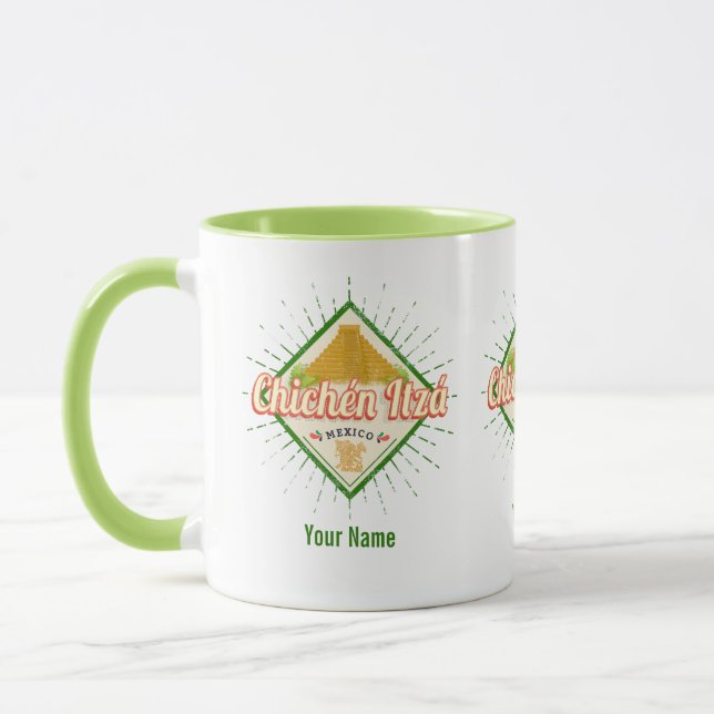 Taza Chichen Itza México Retro Mayan Vintage Yucatan (Izquierda)