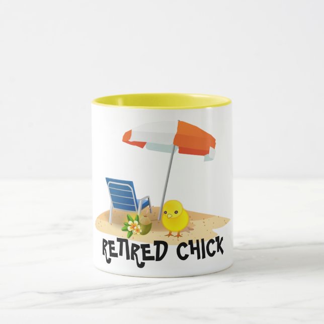 Taza Chick retirado: escena de playa, (Centro)