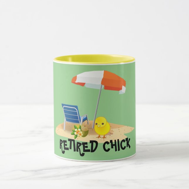 Taza Chick retirado - Escena de playa, Mug (Centro)