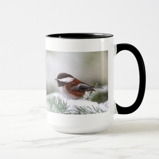 Taza Chickadee en la nieve (Derecha)