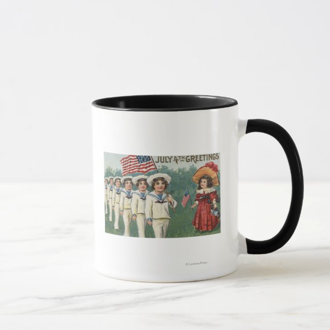 Taza Chicos marchantes vestidos de marineros (Derecha)