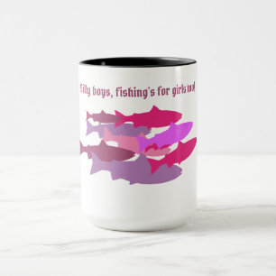 Taza "Chicos tontos..." Trucha Camuflaje Rosa