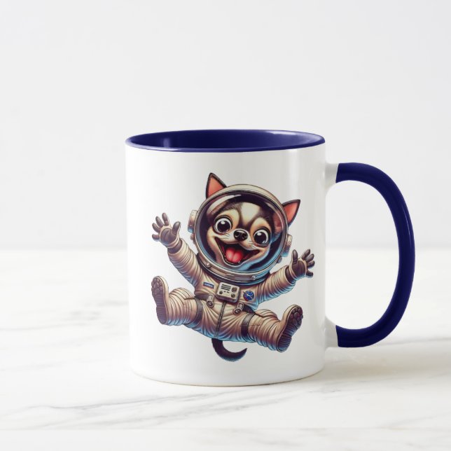 Taza Chien astronaute flottant dans l’espace. (Derecha)