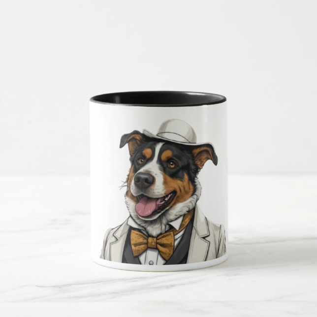 Taza Chien berger australien amusant en costume (Centro)