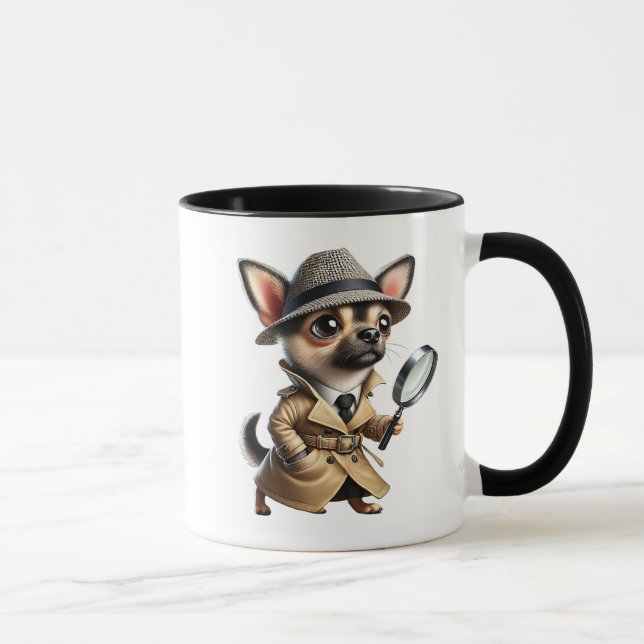 Taza Chien détective privé en pleine enquête. (Derecha)