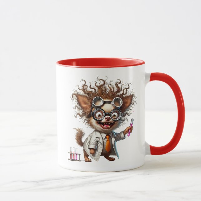 Taza Chien scientifique fou en pleine expérience. (Derecha)