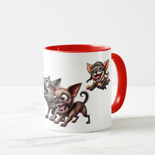 Taza Chiens méchants prêts à s'affronter. (Anverso derecho)