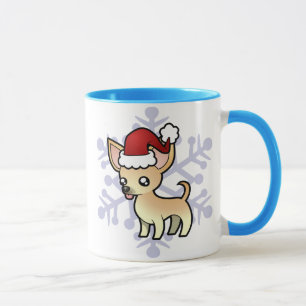 Taza Chihuahua del navidad (capa lisa)