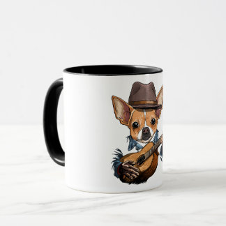 Taza Chihuahua toca guitarra Mascota Toy Dog Lover Guit