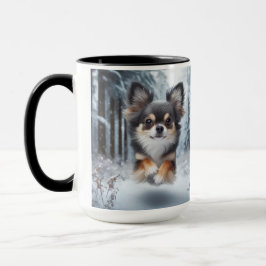 Taza Chihuahua Tri Navidades de color café Mug