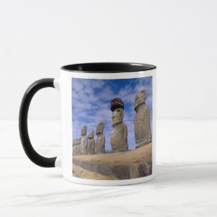 Taza Chile, Isla de Pascua. Los 15 Moais en Ahu