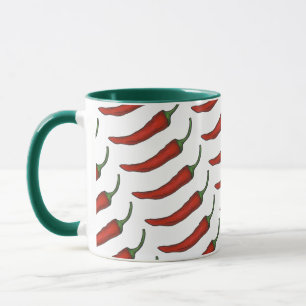 Taza Chili Chile Pepper Foodie de Picante Verde Rojo