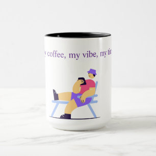 Taza Chill Vibes Only Coffee Mug - Funny Relaxing Chara