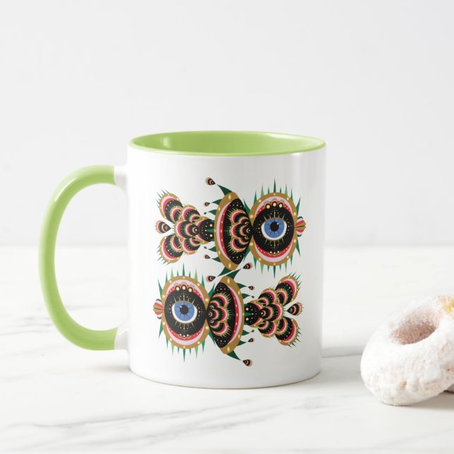 Taza Chimera - Verde de la luz de la pajarita (Con donut)