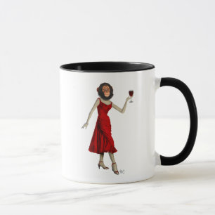 Taza Chimpancé Con Vino