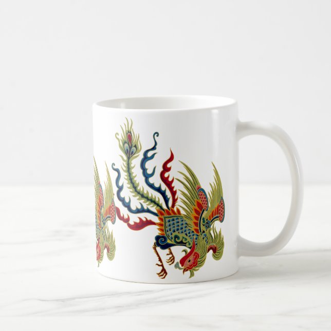 Taza china del diseño del arte del gallo (Derecha)
