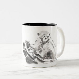 Taza china del zodiaco del año del mono de la