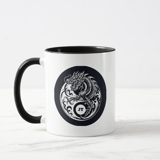 Taza Chinese Dragon in Black and White Personalized (Izquierda)