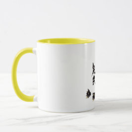 Taza Chinesische Kunst mit Kalligraphie & Hummelmotiv
