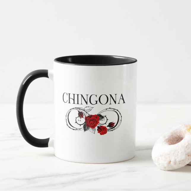 Taza Chingona Red rose Mexican (Con donut)