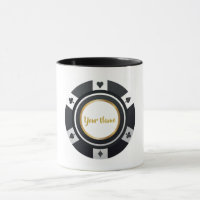Chip de póquer de personalizable oro blanco negro
