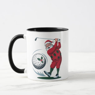 Taza Chirstmas Fantasy Golf Jugando a Santa Claus