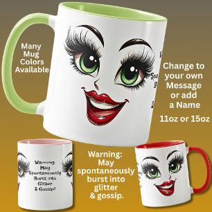 Taza Chismes, Agregar mensaje de nombre, Ojos cara fab