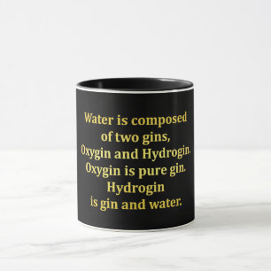 Taza Chiste de agua y ginebra divertido