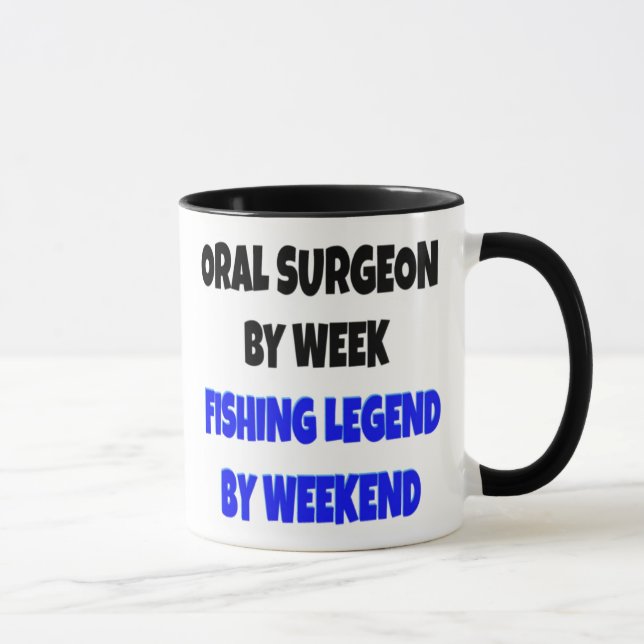 Taza Chiste de la leyenda de la pesca del cirujano oral (Derecha)