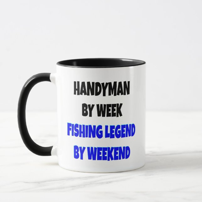 Taza Chiste de Leyenda de Pesca de Handyman (Izquierda)