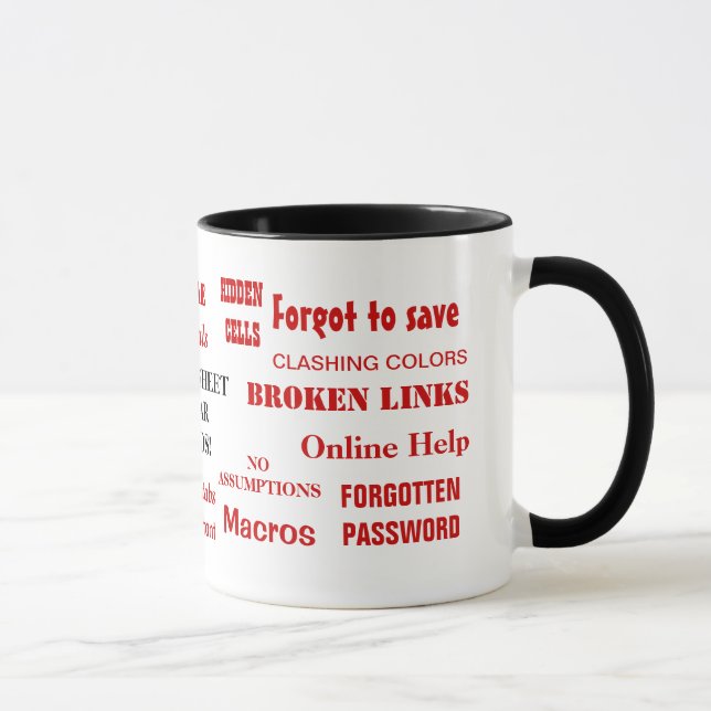 Taza Chiste de Spreadsheet Mig más divertido que molest (Derecha)