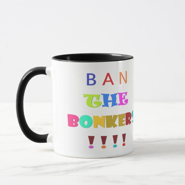 Taza Chiste gracioso acerca de prohibir cosas palabras  (Izquierda)