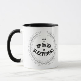 Taza Chiste sobre somnolencia, café, Phd y postdoc v2