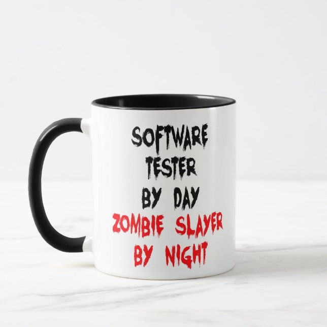 Taza Chiste Zombie de Software Tester (Izquierda)
