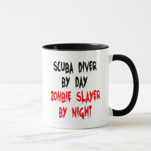 Taza Chiste Zombie del buzo Scuba
