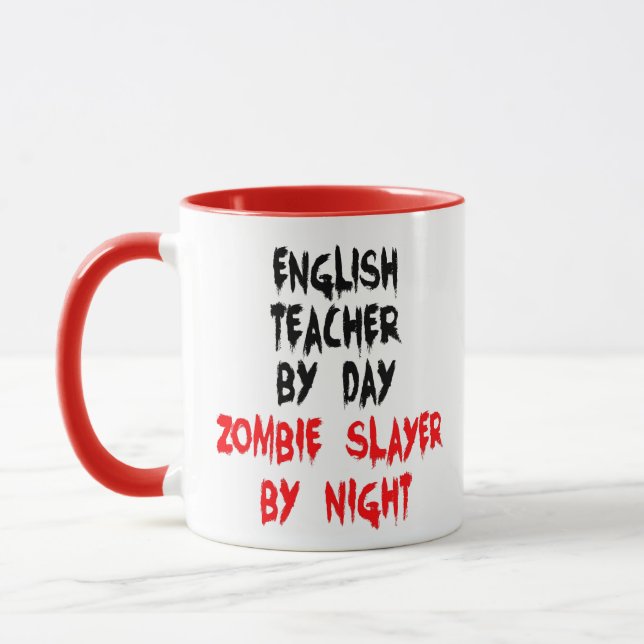 Taza Chiste Zombie del profesor de inglés (Izquierda)
