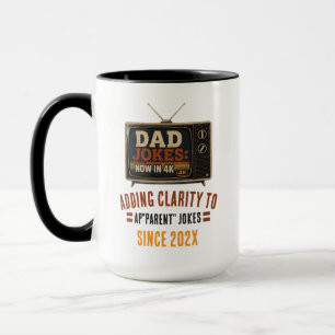 Taza Chistes de Papá Ahora en 4K Retro TV Divertido Día