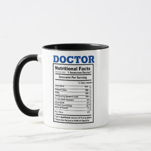 Taza Chistes médicos Hechos Nutricionales Puntuaciones