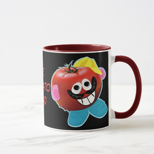 taza chistosa de la parodia de Sr. tomato head (Derecha)