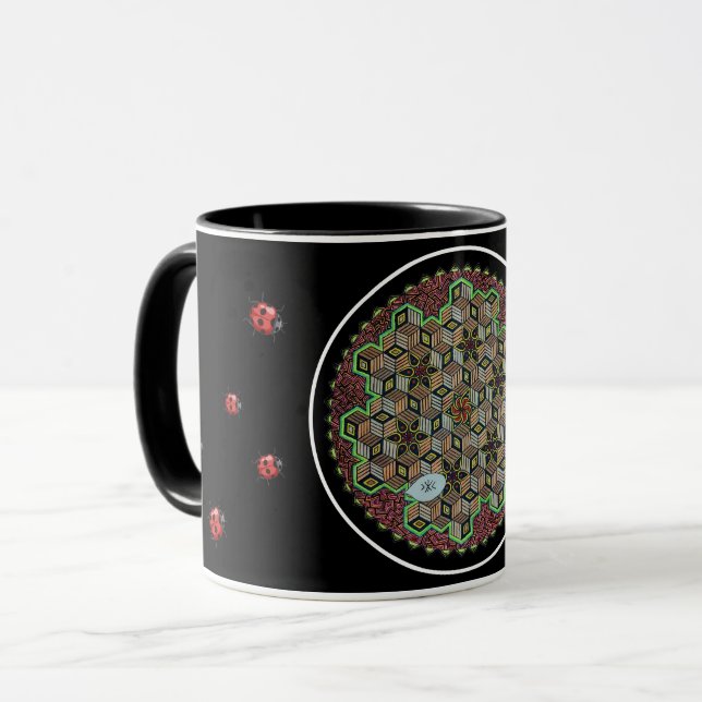 Taza Chitta Vritti Nirodha (hand-drawn color) (Anverso izquierdo)