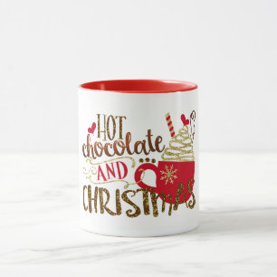 Taza Chocolate Caliente y Brillo de Glitter de Vacacion