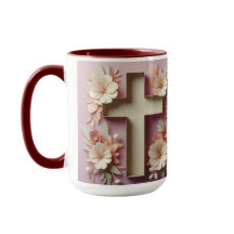 Chocolate Cross Floral Mug ai diseño