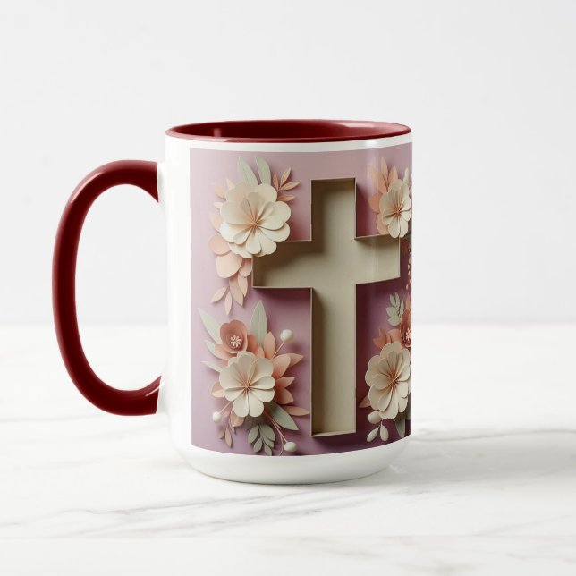Taza Chocolate Cross Floral Mug ai diseño (Izquierda)