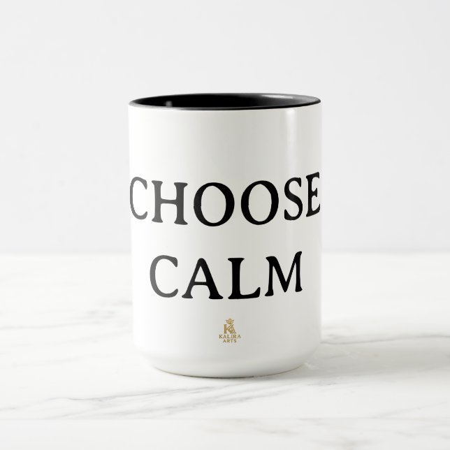 Taza Choose Calm – Minimal Coffee Mug | Aesthetic Zen Q (Centro)
