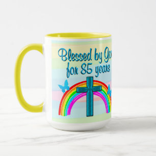 TAZA CHRISTIAN 85º CUMPLEAÑOS BENDICIONES MUG